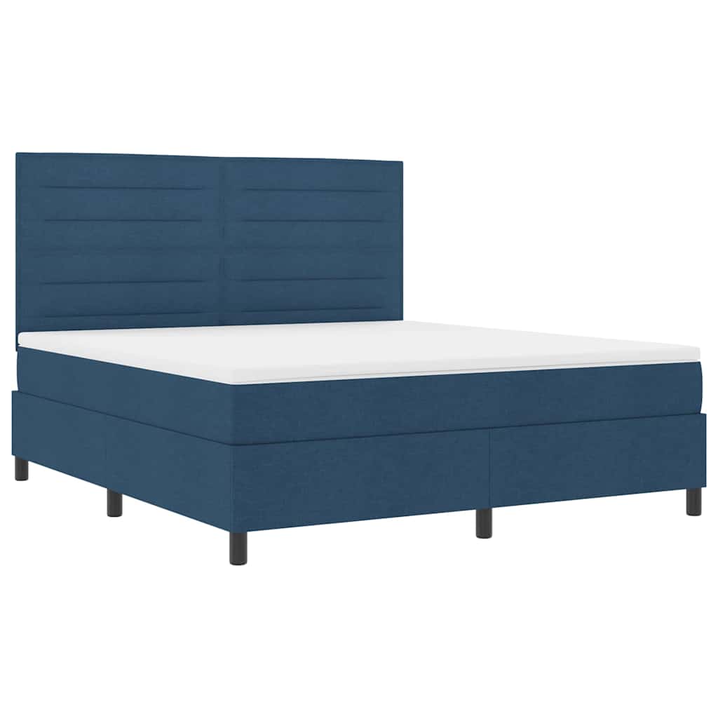 Letto a molle con materasso con led Blu 180 x 200 cm Tessuto | homemem39