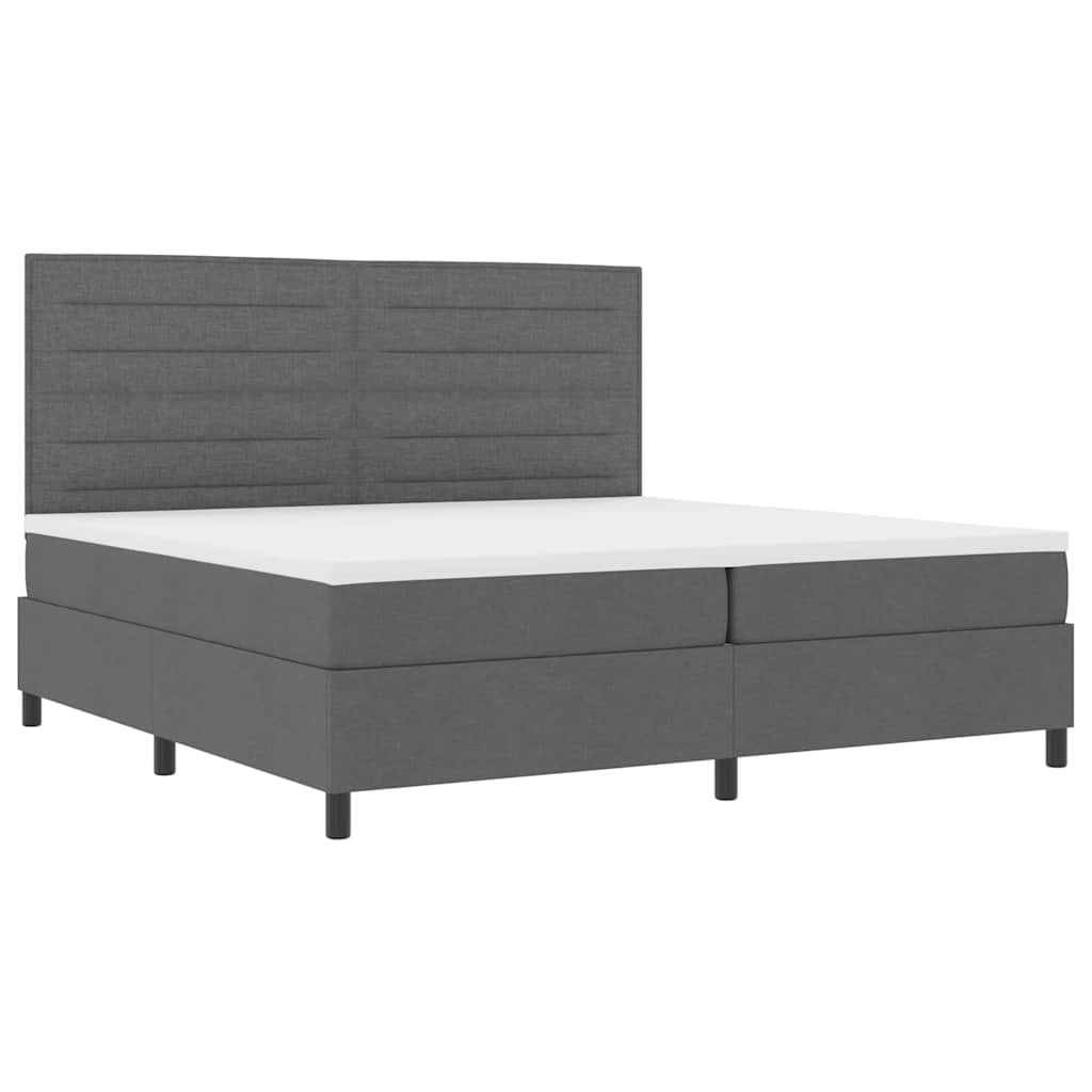 Letto a molle con materasso Grigio scuro 200 x 200 cm Tessuto | homemem39