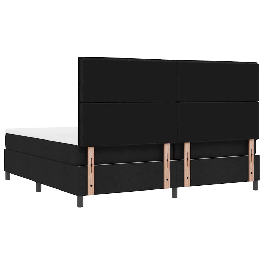 Letto a molle con materasso con led Nero 200 x 200 cm Tessuto | homemem39