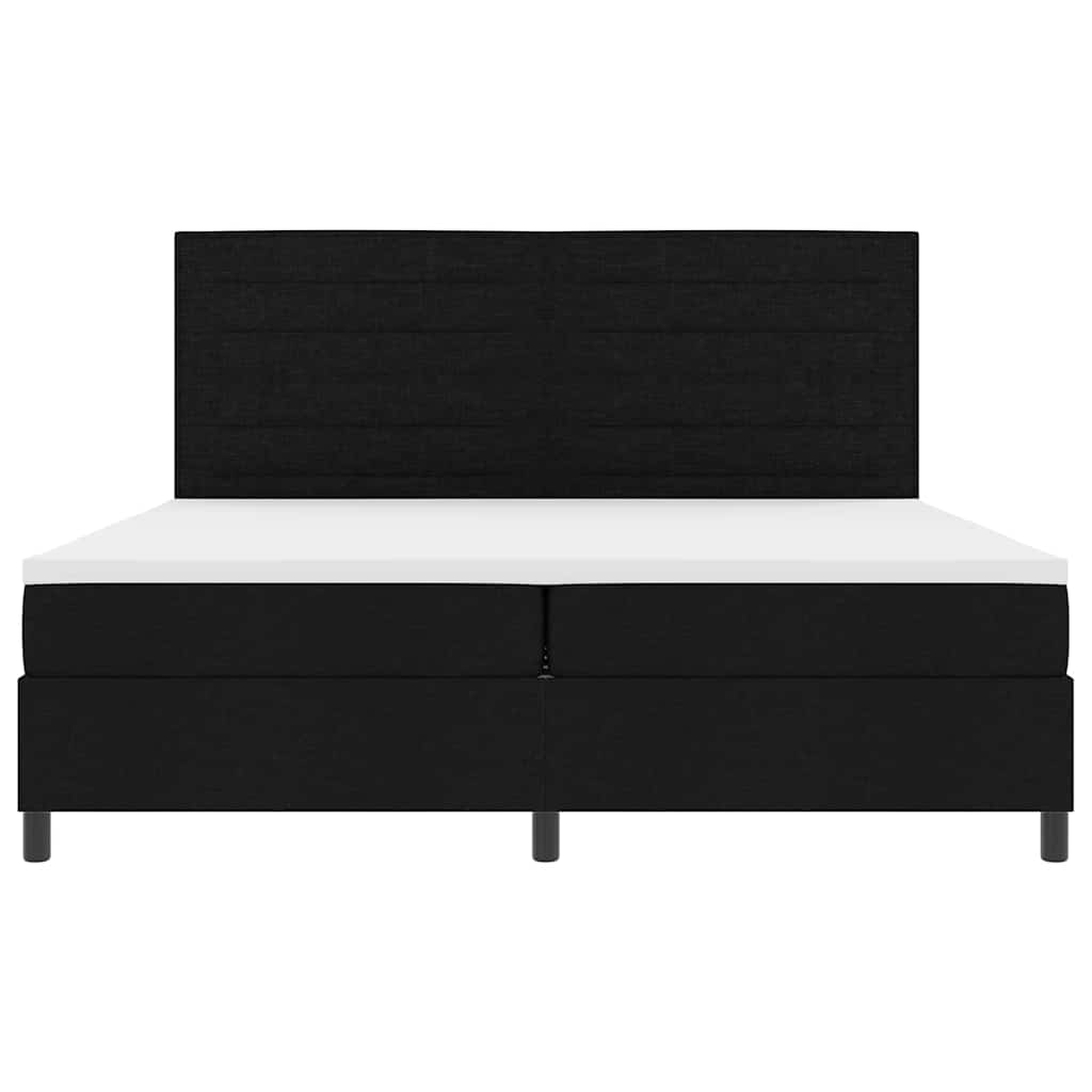 Letto a molle con materasso con led Nero 200 x 200 cm Tessuto | homemem39