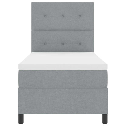 Letto a molle con strisce LED Grigio chiaro 80 x 200 cm Tessuto | homemem39