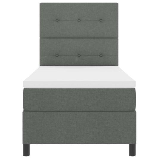 Letto a molle con strisce LED Grigio scuro 80 x 200 cm Tessuto | homemem39