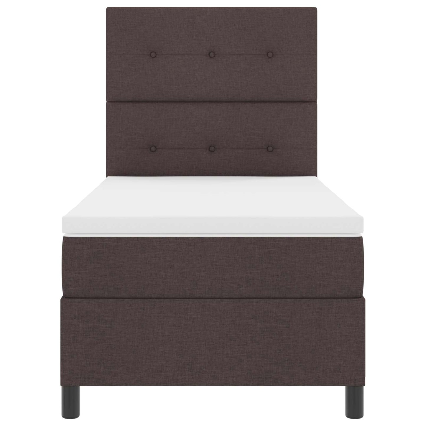 Letto a molle con strisce LED Marrone scuro 80 x 200 cm Tessuto | homemem39