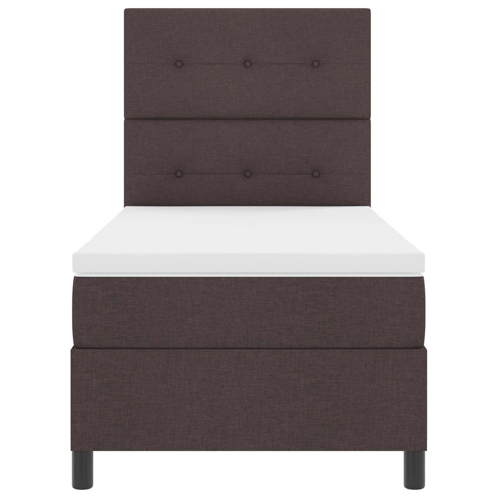 Letto a molle con strisce LED Marrone scuro 80 x 200 cm Tessuto | homemem39
