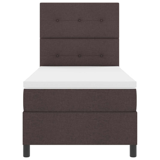 Letto a molle con strisce LED Marrone scuro 80 x 200 cm Tessuto | homemem39