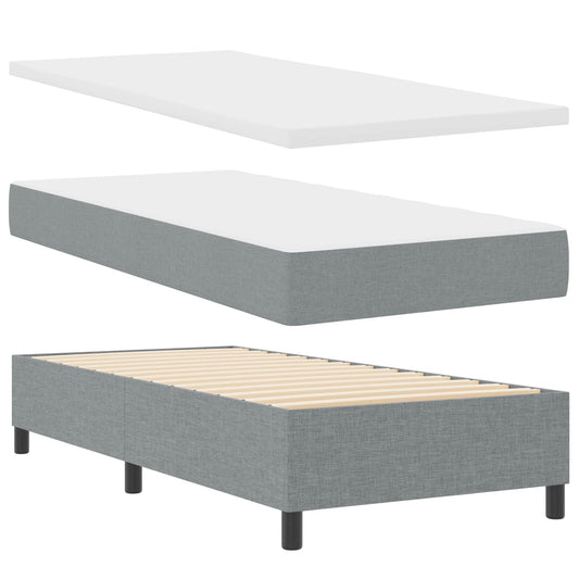 Letto a molle con strisce LED Grigio chiaro 90 x 190 cm Tessuto | homemem39