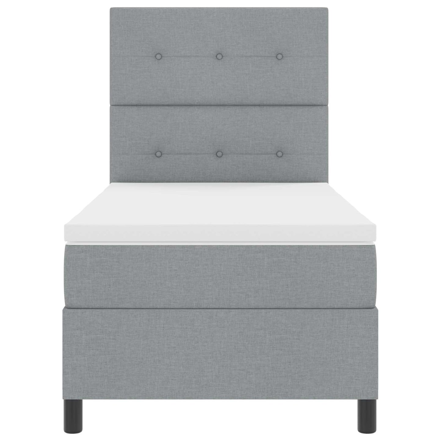 Letto a molle con strisce LED Grigio chiaro 90 x 190 cm Tessuto | homemem39
