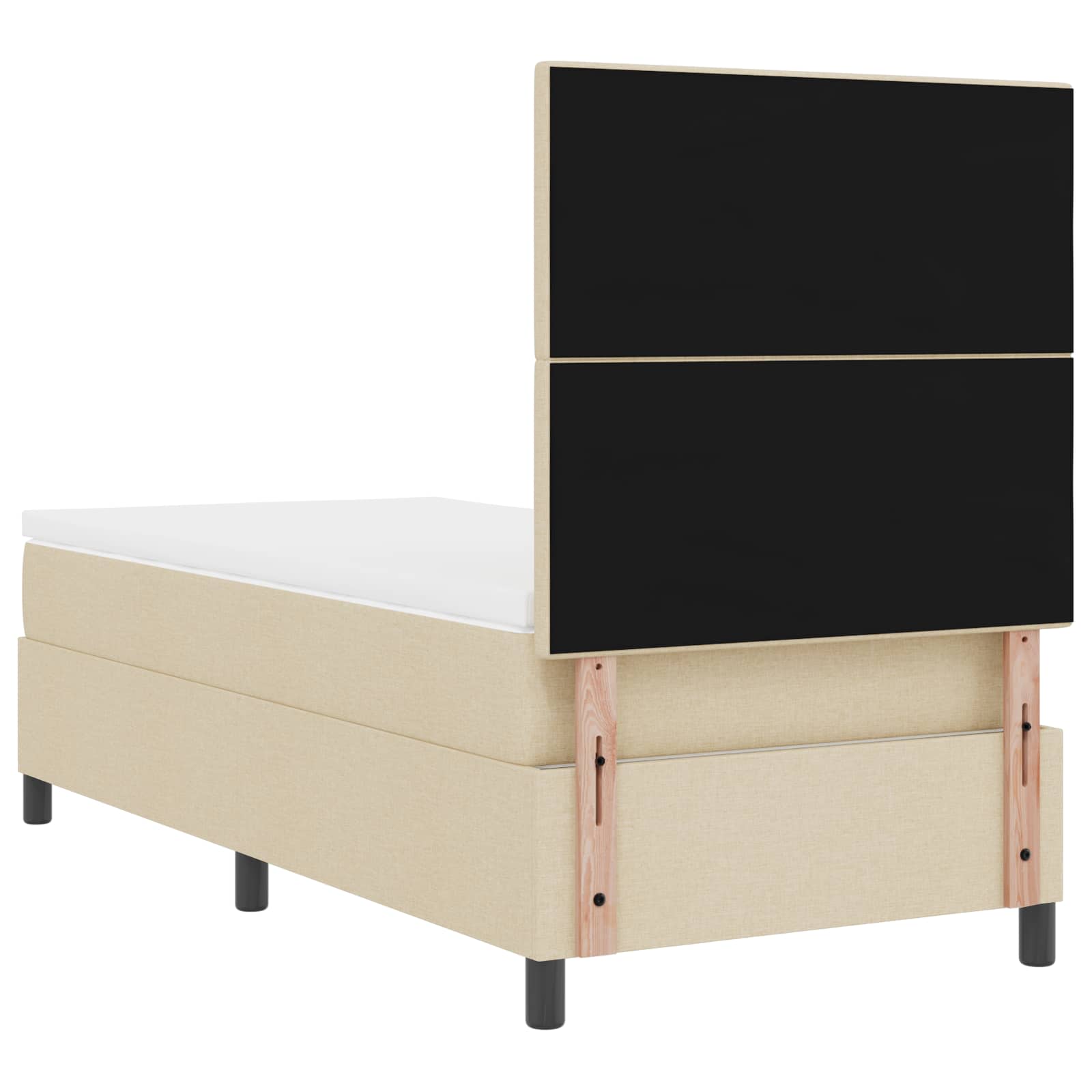 Letto a molle con strisce LED Crema 90 x 190 cm Tessuto | homemem39