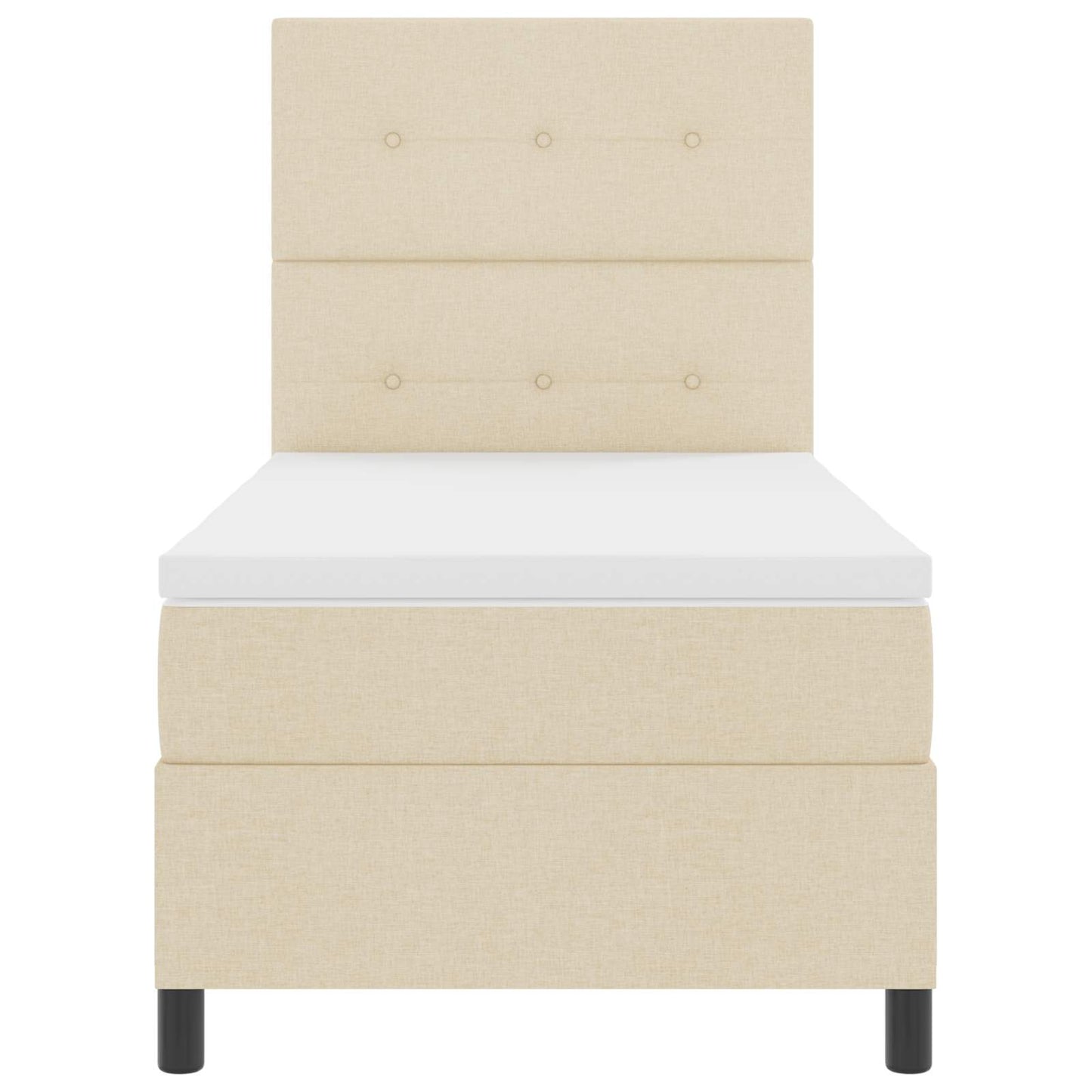 Letto a molle con strisce LED Crema 90 x 190 cm Tessuto | homemem39