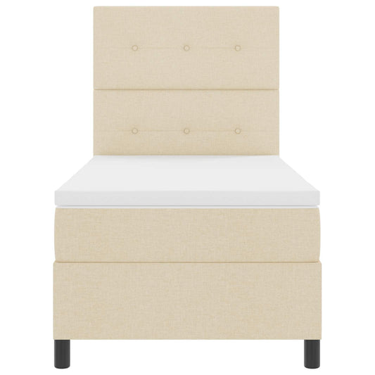 Letto a molle con strisce LED Crema 90 x 190 cm Tessuto | homemem39