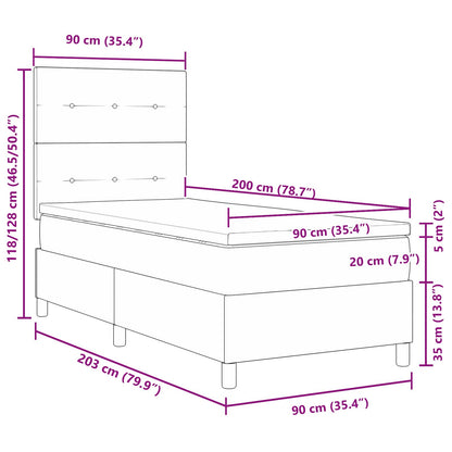Letto a molle con strisce LED Nero 90 x 200 cm Tessuto | homemem39