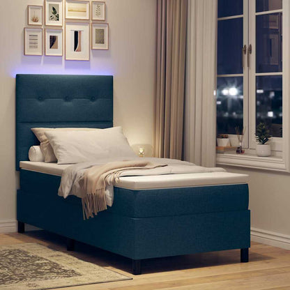 Letto a molle con strisce LED Blu 100 x 200 cm Tessuto | homemem39