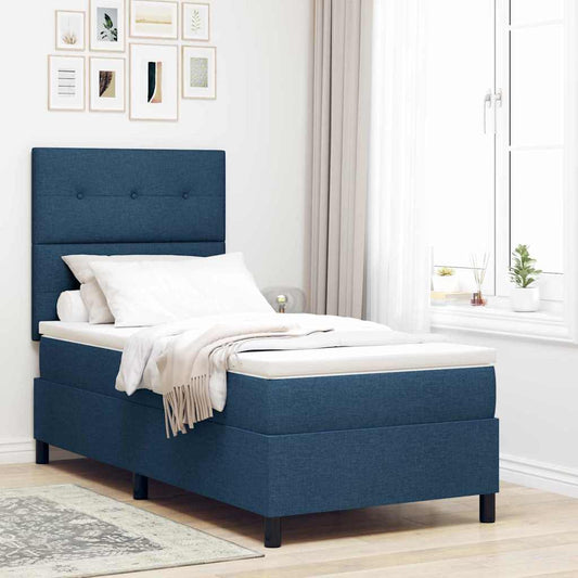 Letto a molle con strisce LED Blu 100 x 200 cm Tessuto | homemem39