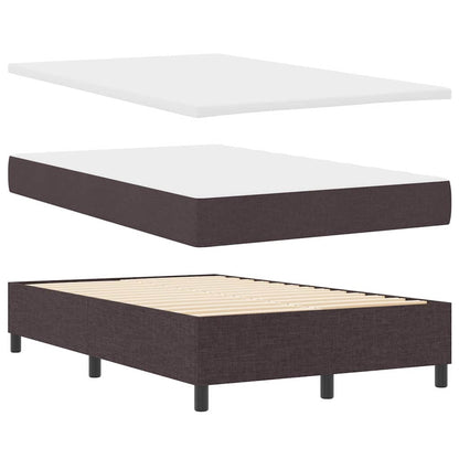 Letto a molle con testiera Marrone scuro 120 x 190 cm Tessuto