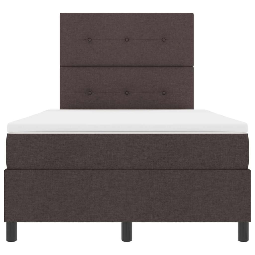 Letto a molle con testiera Marrone scuro 120 x 190 cm Tessuto | homemem39
