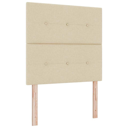 Letto a molle con strisce LED Crema 120 x 190 cm Tessuto | homemem39