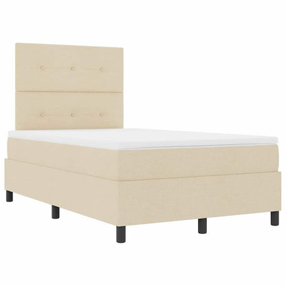 Letto a molle con strisce LED Crema 120 x 190 cm Tessuto | homemem39