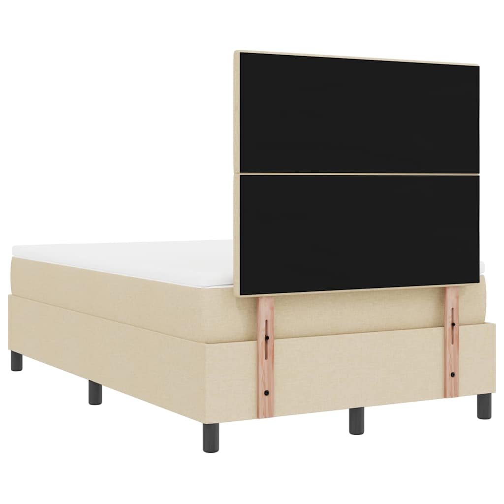 Letto a molle con strisce LED Crema 120 x 190 cm Tessuto | homemem39