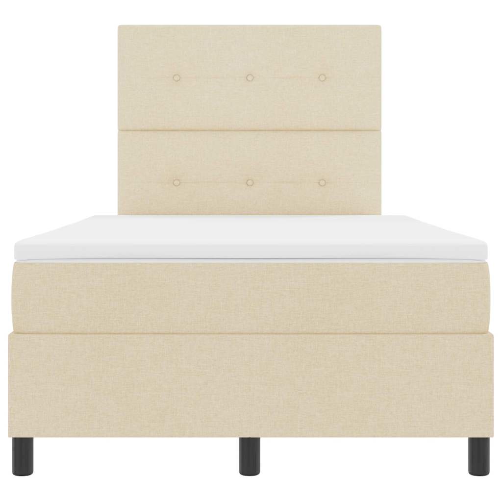 Letto a molle con strisce LED Crema 120 x 190 cm Tessuto | homemem39