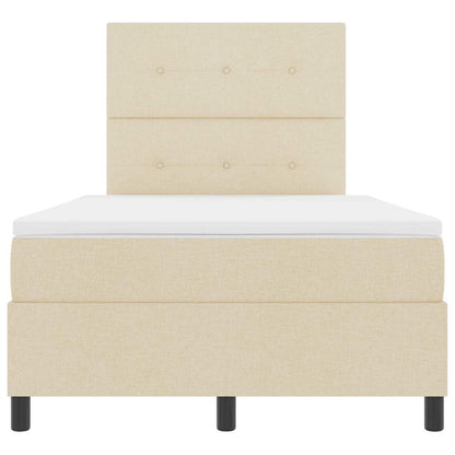 Letto a molle con strisce LED Crema 120 x 190 cm Tessuto | homemem39