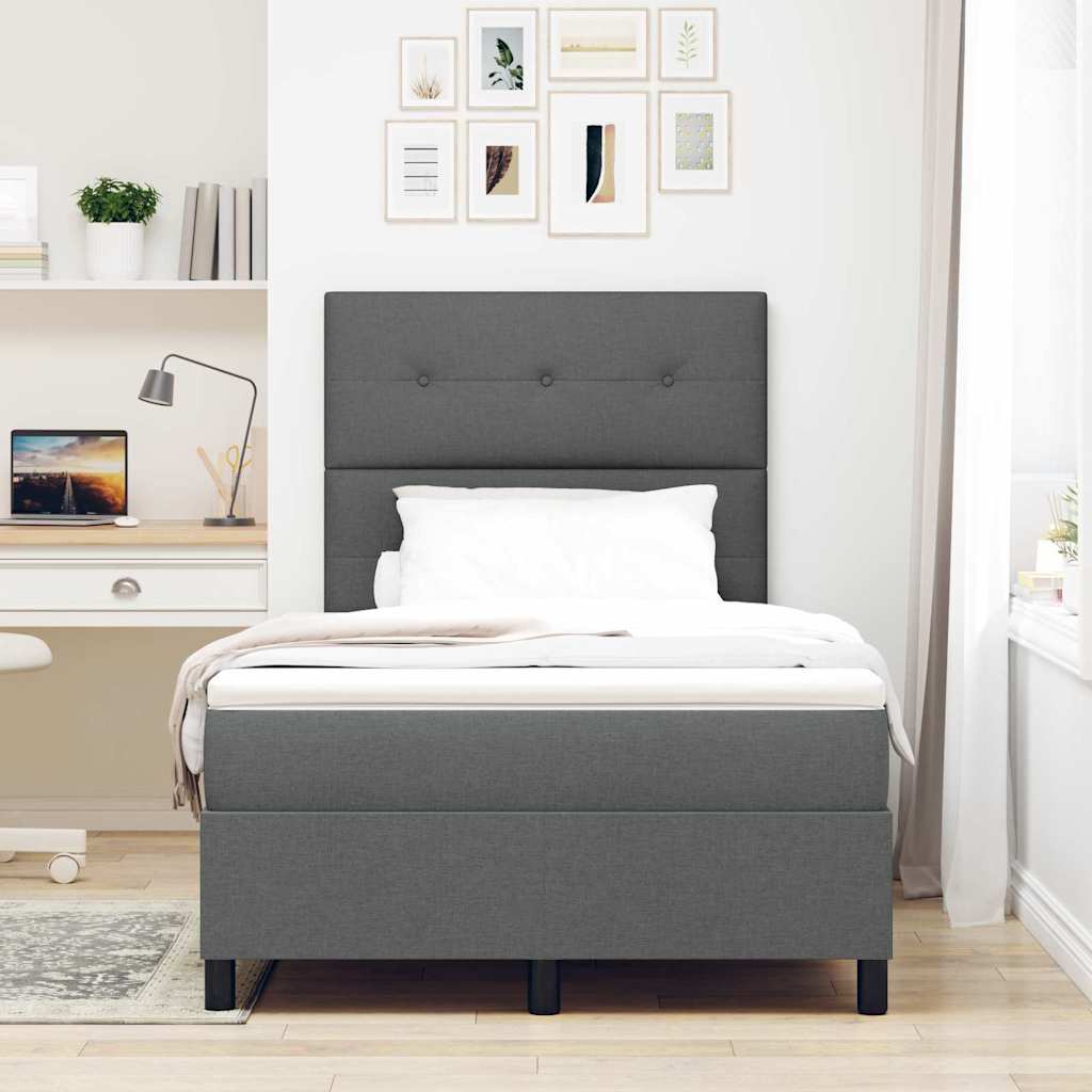 Letto a molle con materasso Grigio scuro 120 x 200 cm Tessuto - homemem39