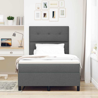 Letto a molle con materasso Grigio scuro 120 x 200 cm Tessuto - homemem39