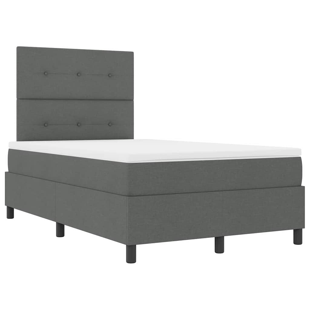 Letto a molle con materasso Grigio scuro 120 x 200 cm Tessuto - homemem39