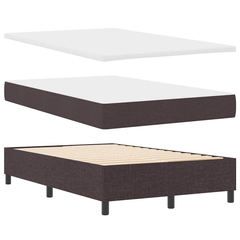 Letto a molle con testiera Marrone scuro 120 x 200 cm Tessuto | homemem39