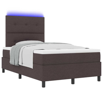 Letto a molle con testiera Marrone scuro 120 x 200 cm Tessuto | homemem39