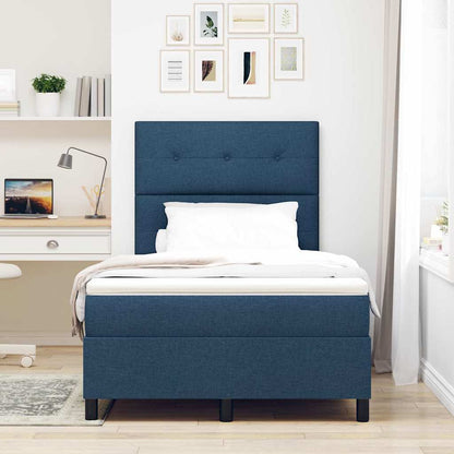 Letto a molle con strisce LED Blu 120 x 200 cm Tessuto | homemem39