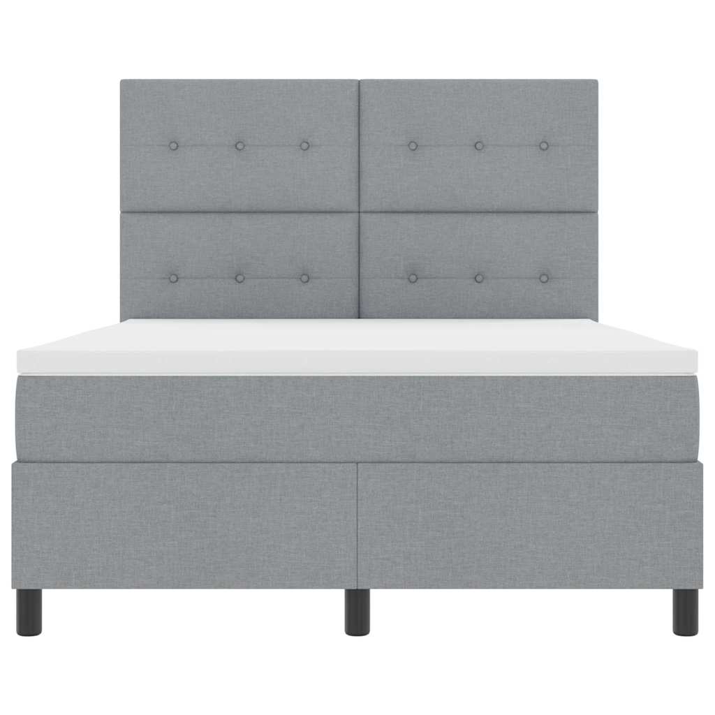 Letto a molle con testiera Grigio chiaro 140 x 190 cm Tessuto | homemem39