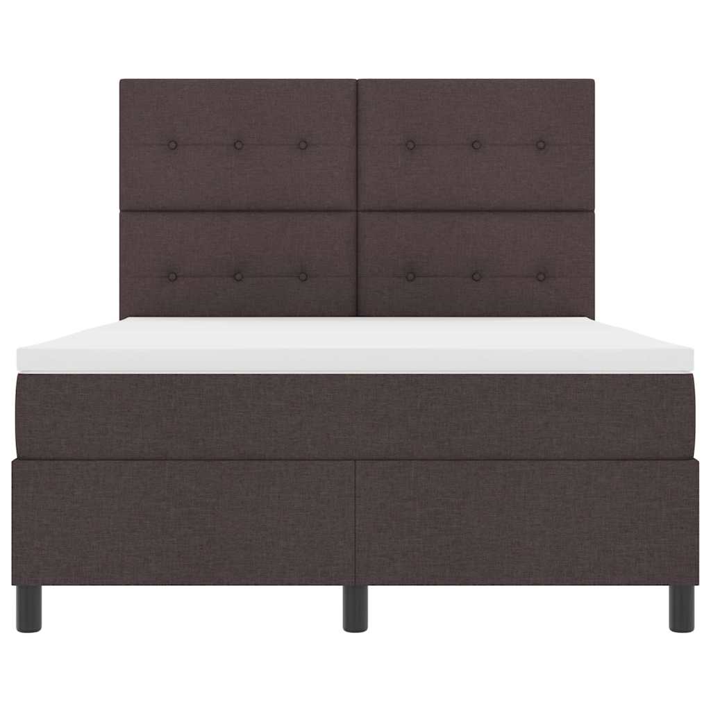 Letto a molle con testiera Marrone scuro 140 x 190 cm Tessuto | homemem39