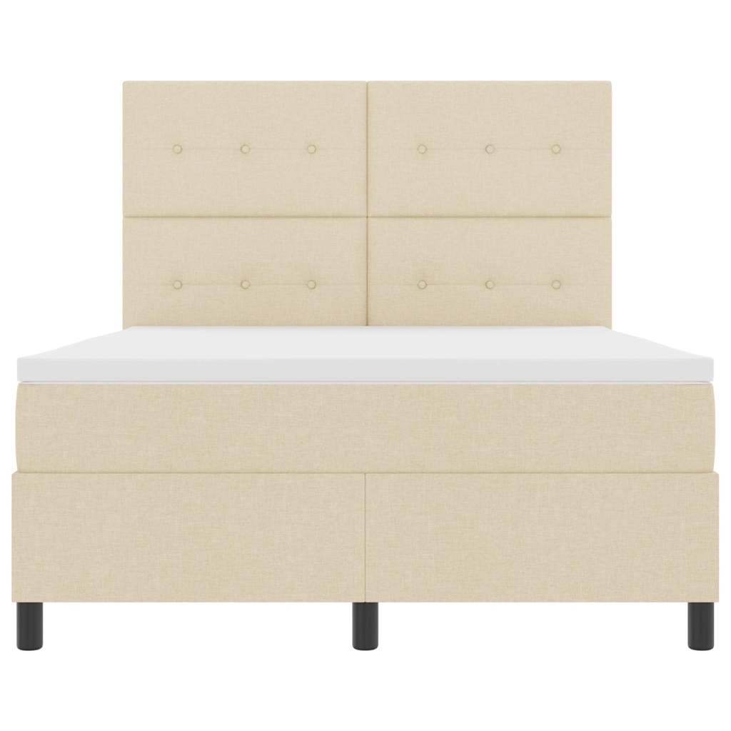 Letto a molle con strisce LED Crema 140 x 190 cm Tessuto | homemem39
