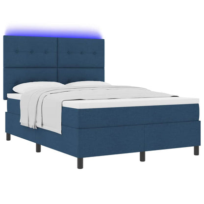 Letto a molle con strisce LED Blu 140 x 190 cm Tessuto | homemem39