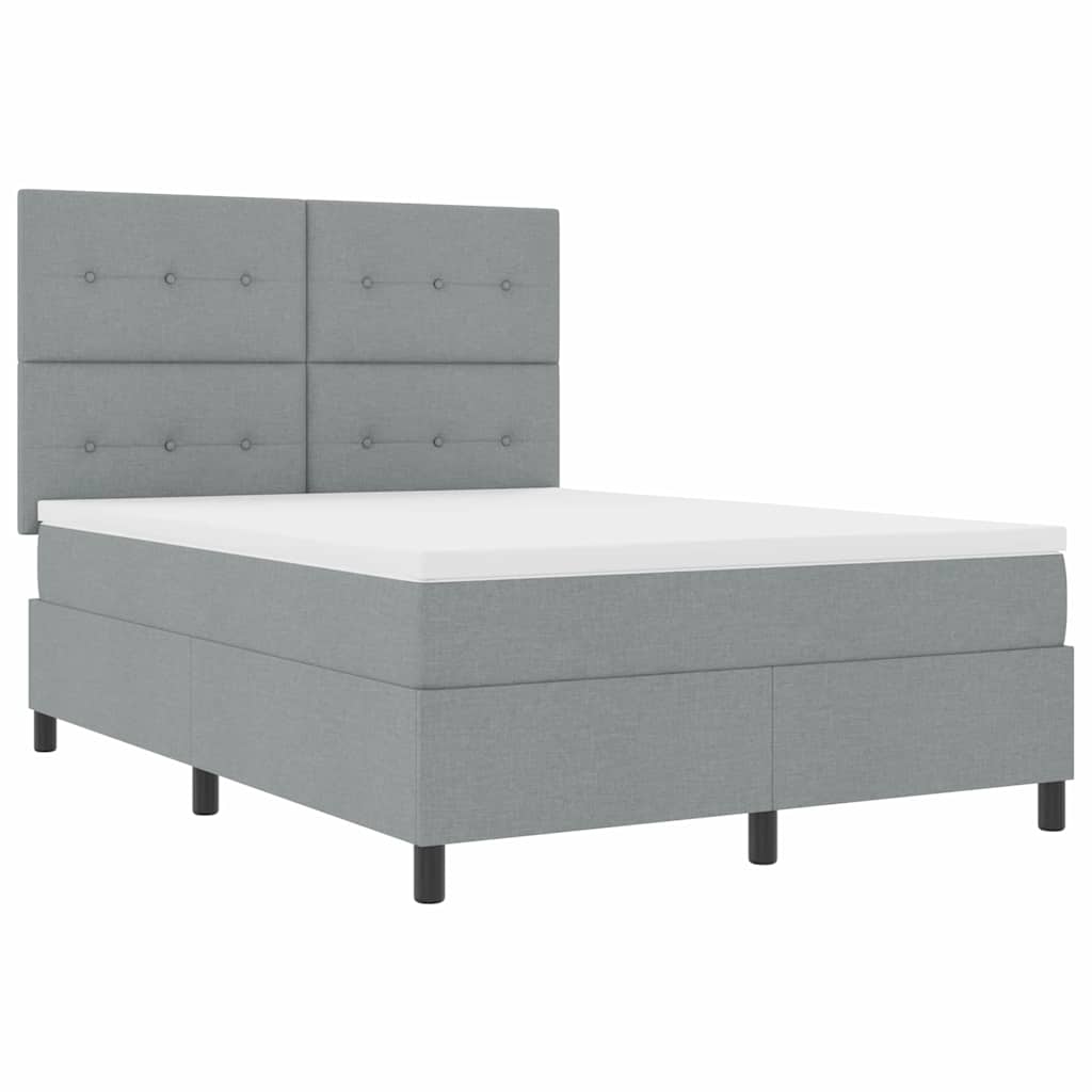 Letto a molle con testiera Grigio chiaro 140 x 200 cm Tessuto | homemem39