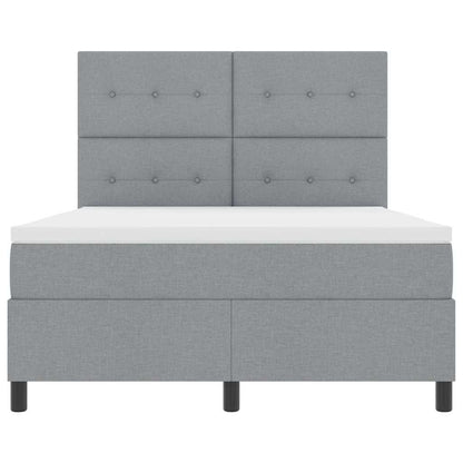 Letto a molle con testiera Grigio chiaro 140 x 200 cm Tessuto | homemem39