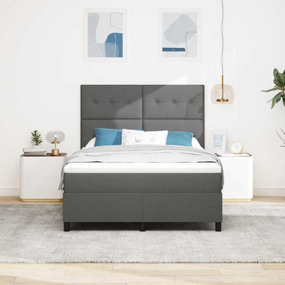 Letto a molle con strisce LED Grigio scuro 140 x 200 cm Tessuto | homemem39