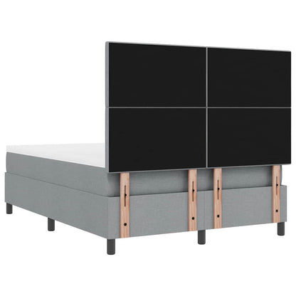 Letto a molle con testiera Grigio chiaro 160 x 200 cm Tessuto | homemem39