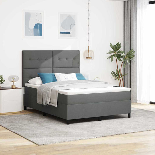 Letto a molle con strisce LED Grigio scuro 160 x 200 cm Tessuto | homemem39