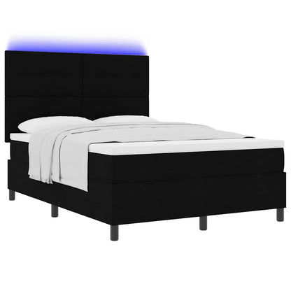 Letto a molle con strisce LED Nero 160 x 200 cm Tessuto | homemem39
