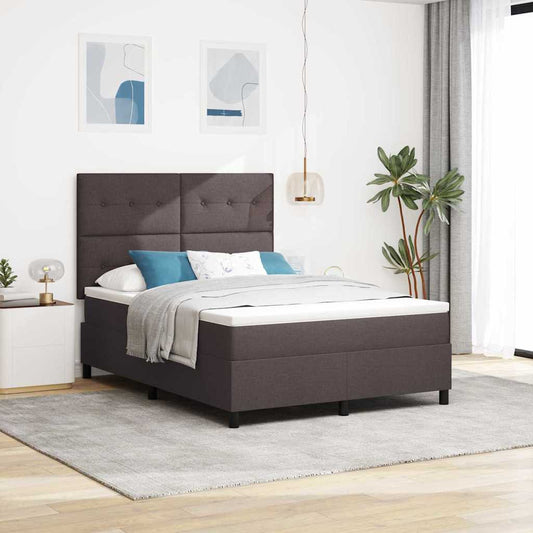 Letto a molle con testiera Marrone scuro 160 x 200 cm Tessuto | homemem39