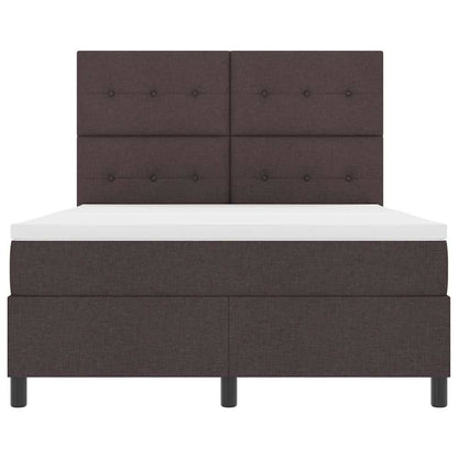 Letto a molle con testiera Marrone scuro 160 x 200 cm Tessuto | homemem39