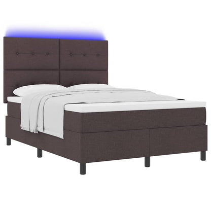 Letto a molle con testiera Marrone scuro 160 x 200 cm Tessuto | homemem39