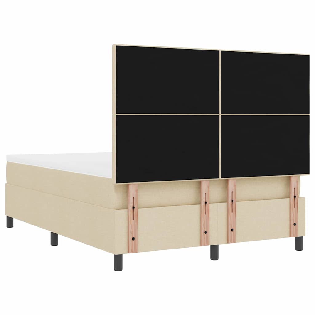 Letto a molle con strisce LED Crema 160 x 200 cm Tessuto | homemem39