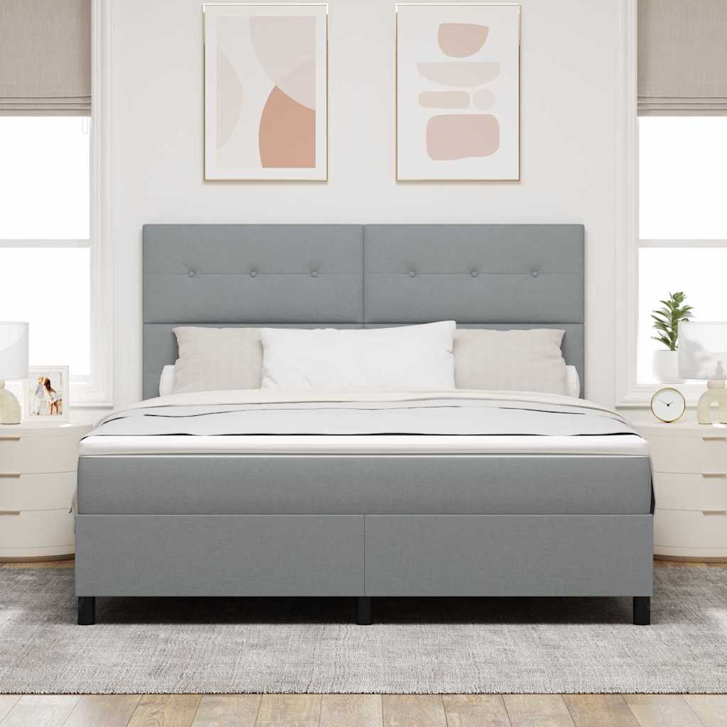Letto a molle con testiera Grigio chiaro 180 x 200 cm Tessuto | homemem39