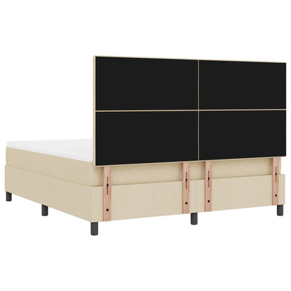 Letto a molle con strisce LED Crema 180 x 200 cm Tessuto | homemem39
