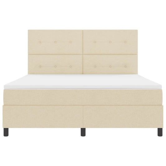 Letto a molle con strisce LED Crema 180 x 200 cm Tessuto | homemem39
