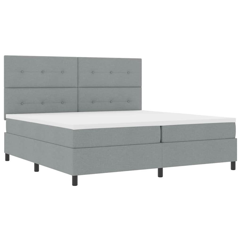 Letto a molle con materasso Grigio chiaro 200 x 200 cm Tessuto