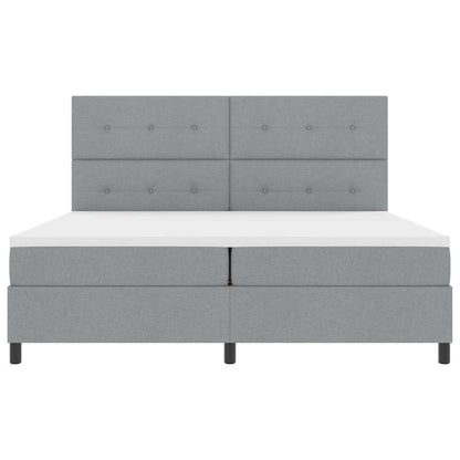 Letto a molle con materasso Grigio chiaro 200 x 200 cm Tessuto