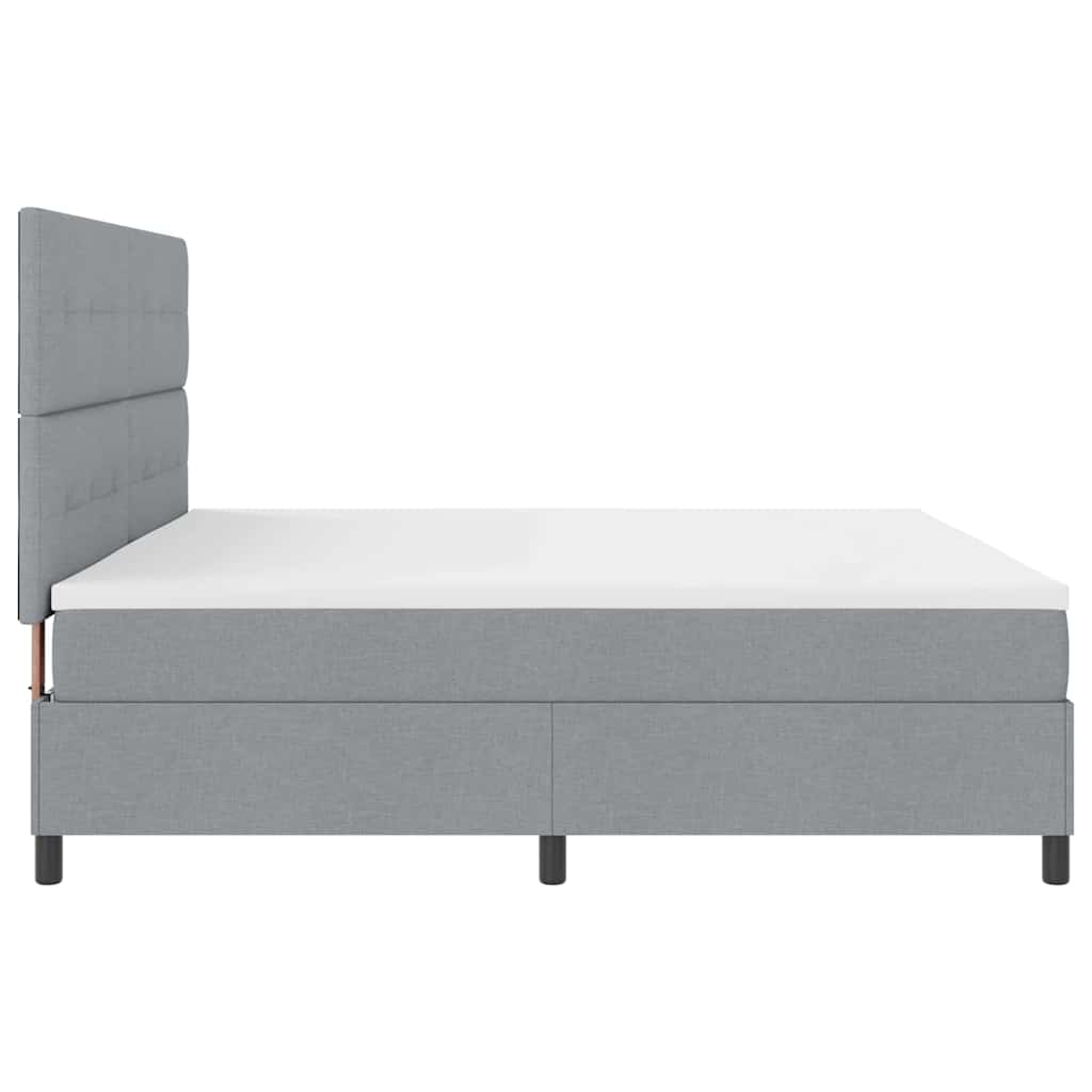 Letto a molle con materasso Grigio chiaro 200 x 200 cm Tessuto